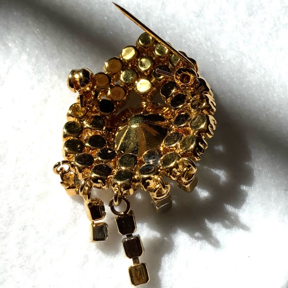 Vintage 80s Rhinestone Brooch - Picture 5 of 8
